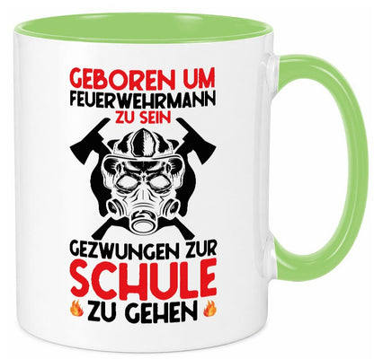 Geborener Feuerwehrmann | Feuerwehr Brand Maske Schule lustiger Spruch Geschenk Tasse