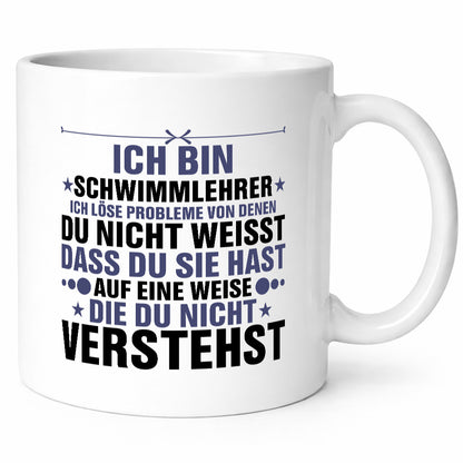 Löse Probleme: Schwimmlehrer | Lehrer schwimmen v2 Humor Geschenkidee Tasse