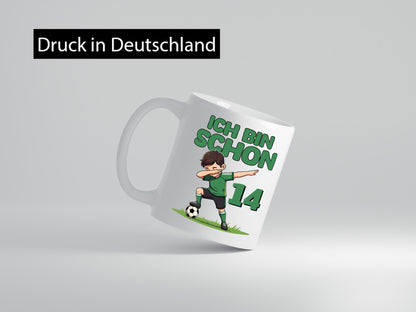 14. Geburtstag | 14 Jahre Fußballer lustig Geschenkidee Geschenk Tasse