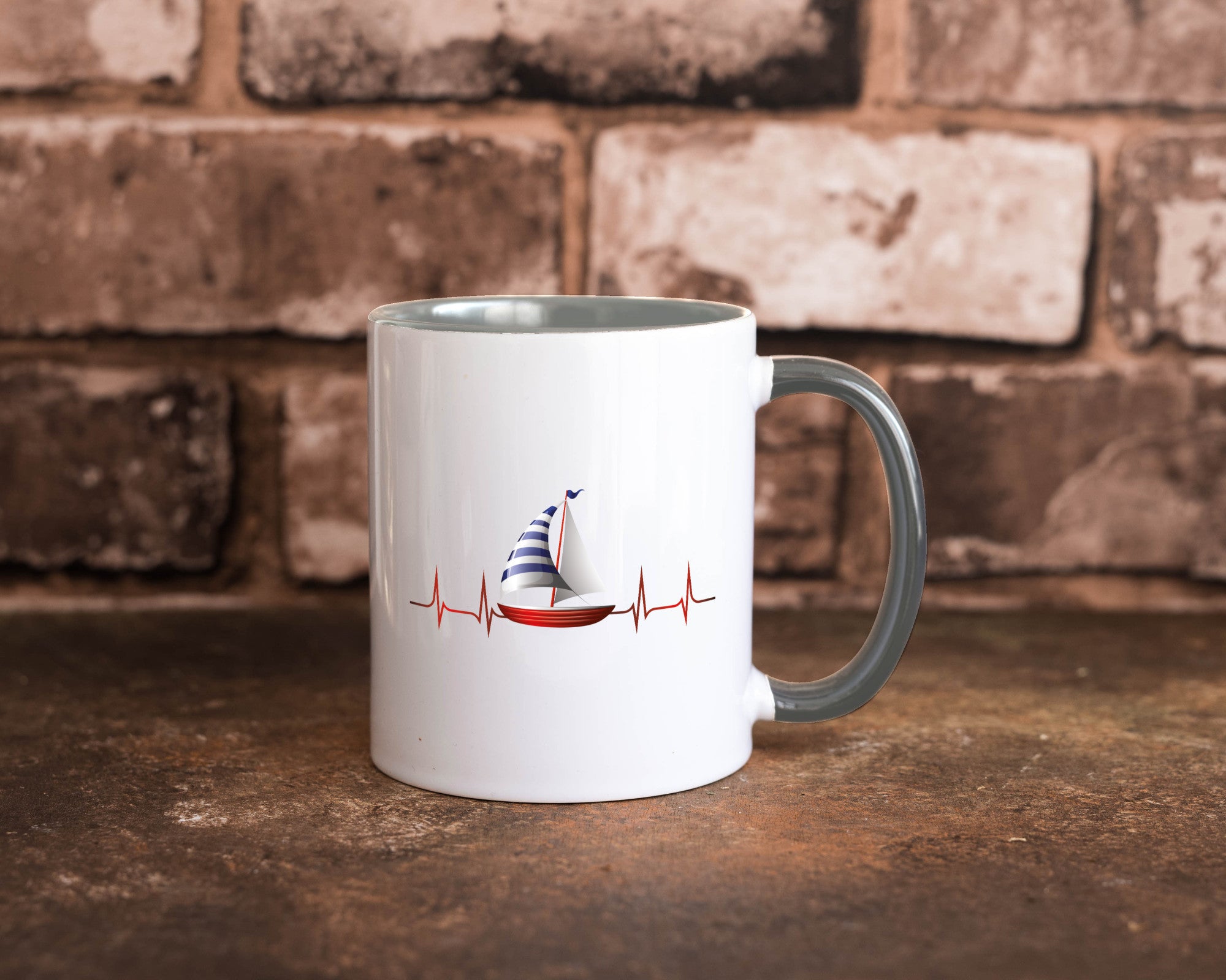Segelboot Herzschlag | Segler segeln Boot Kapitän Geschenk Humor Geschenkidee