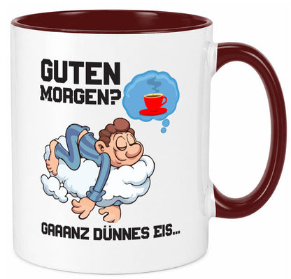 Ganz dünnes Eis | Morgenmuffel Tasse Kaffeetrinker Geschenkidee Humor