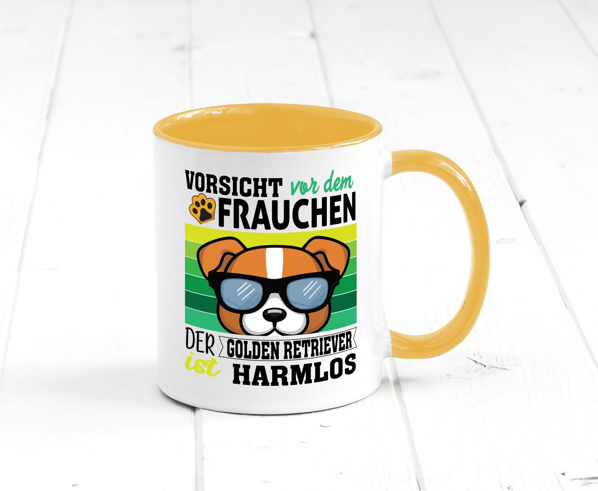 Vorsicht vor dem Frauchen Golden Retriever ist Harmlos lustiger Spruch Geschenk