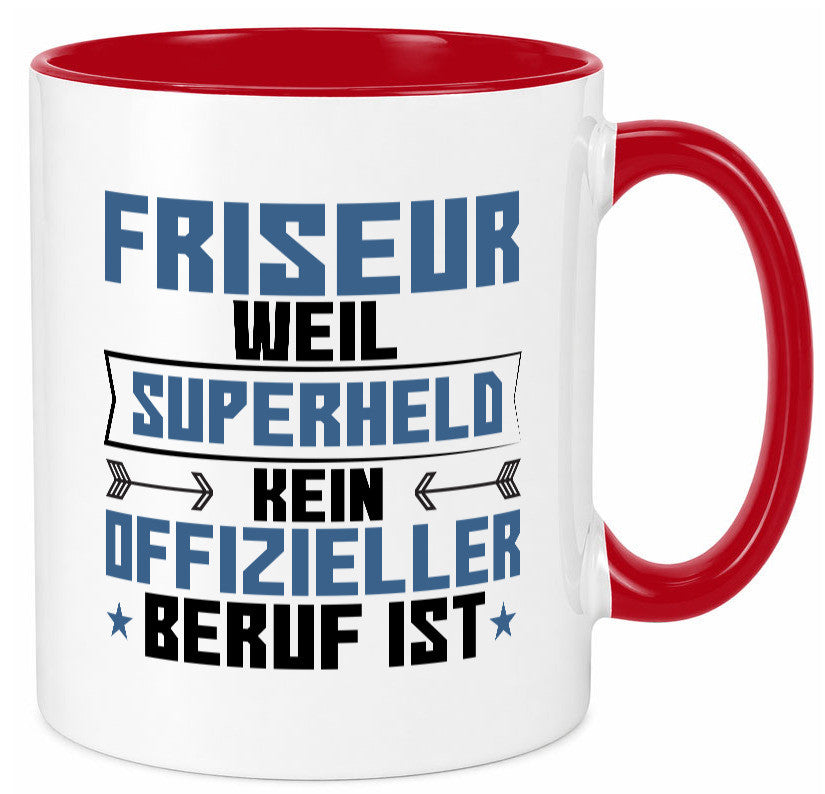Superheld Friseur | Frisör Geschenkidee Humor Tasse