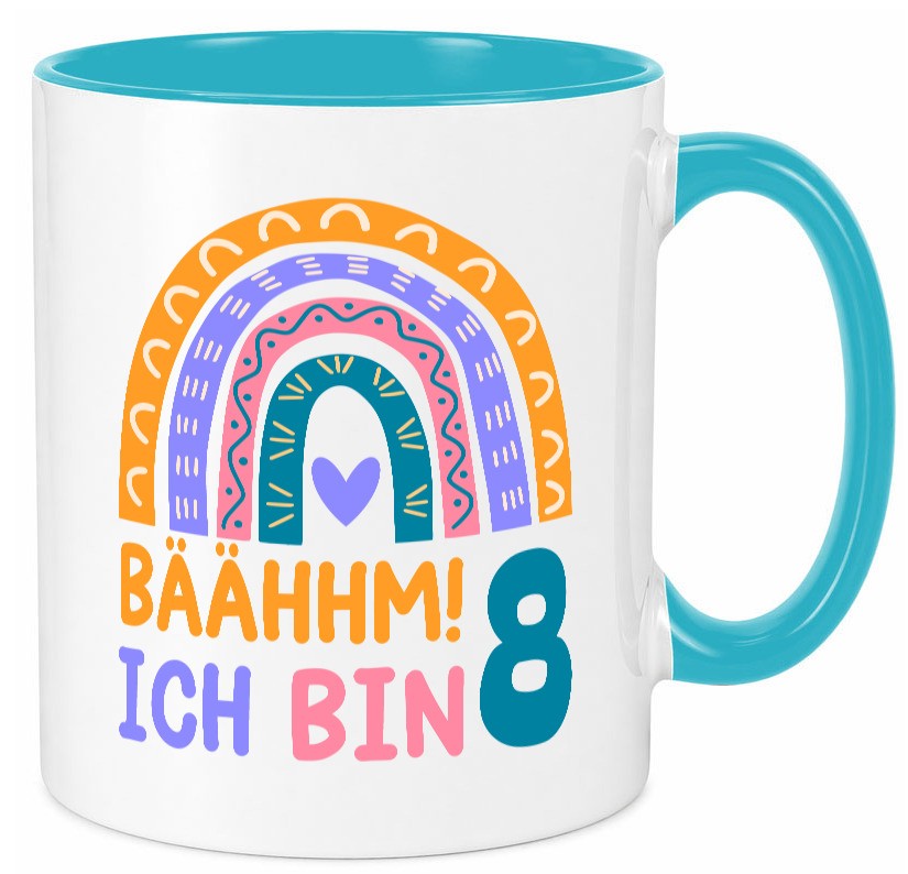 8. Geburtstag | 8 Jahre Regenbogen Bääm Mädchen Geschenk Geschenkidee lustiger Tasse