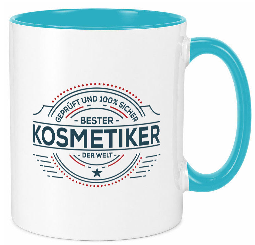 Geprüft und sicher: Kosmetiker | Kosmetik Stylist Geschenk Humor Geschenkidee Tasse
