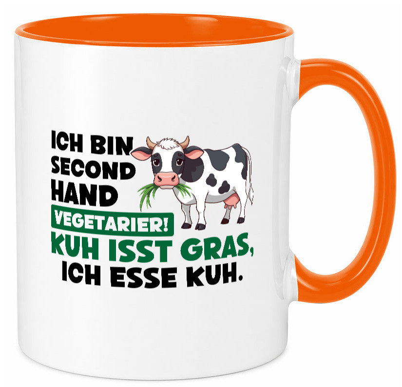Ich bin secendhand vegetarierer | BBQ Kühe Liebhaber v2 Geschenk Humor Tasse