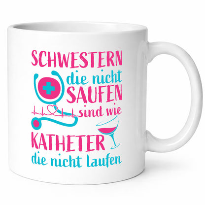 Schwestern die nicht saufen | Stethoskop Alkohol lustig Humor Geschenkidee