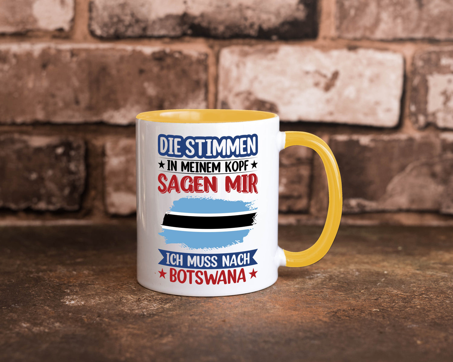 Botswana | Urlaub Stimmen in meinem Kopf Traumland Geschenkidee Humor Tasse