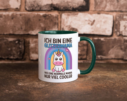 Glitzermama, wie normal, nur cooler | Einhorn Geschenkidee Familie Humor Tasse