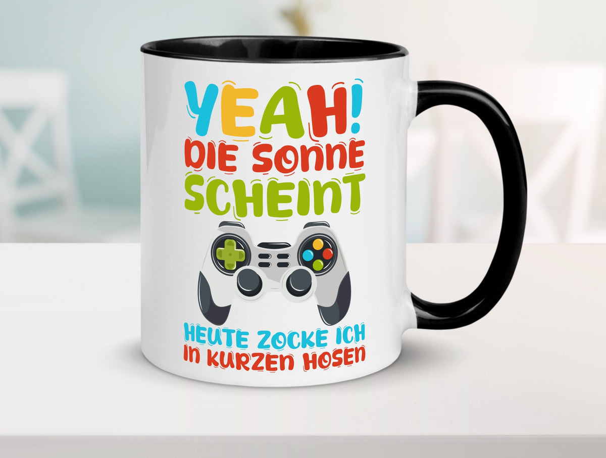 Sommer | in Kurze Hosen Zocken Zocker Gamer lustig Humor Geschenkidee Geschenk Tasse