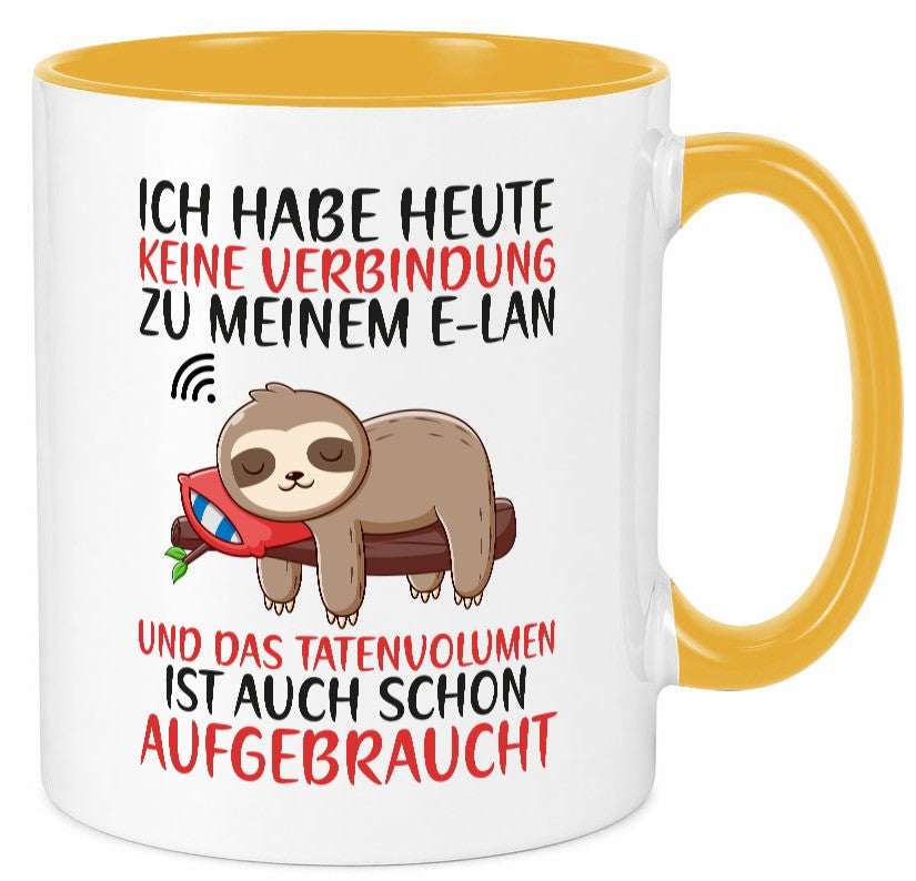 Keine Verbindung zu meinem WLan | Faultier Tatenvolumen Geschenk Tierliebhaber Tasse