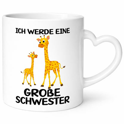 Ich werde eine große Schwester | Geschwister Giraffe Humor Geschenkidee Tasse