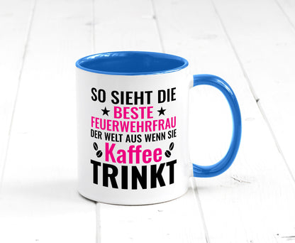 Kaffee trinkt: Feuerwehrfrau | Feuerwehr Geschenkidee Humor Tasse