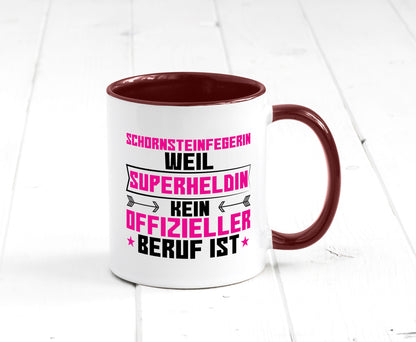 Superheldin Schornsteinfegerin | Kaminkehrer Handwerk Humor Geschenkidee Tasse