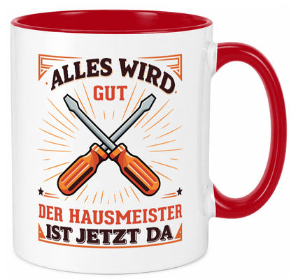 Hausmeister ist da | Facility Manager v2 Geschenk Humor Geschenkidee lustiger Tasse