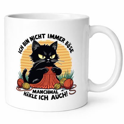 Manchmal Häkle ich auch | Schwarze Katze Häkeln lustig Tierliebhaber Humor