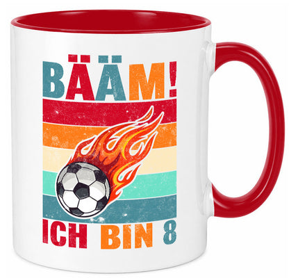 8. Geburtstag | Bääm ich bin 8 Fußball Geschenk Geschenkidee lustiger Spruch Tasse
