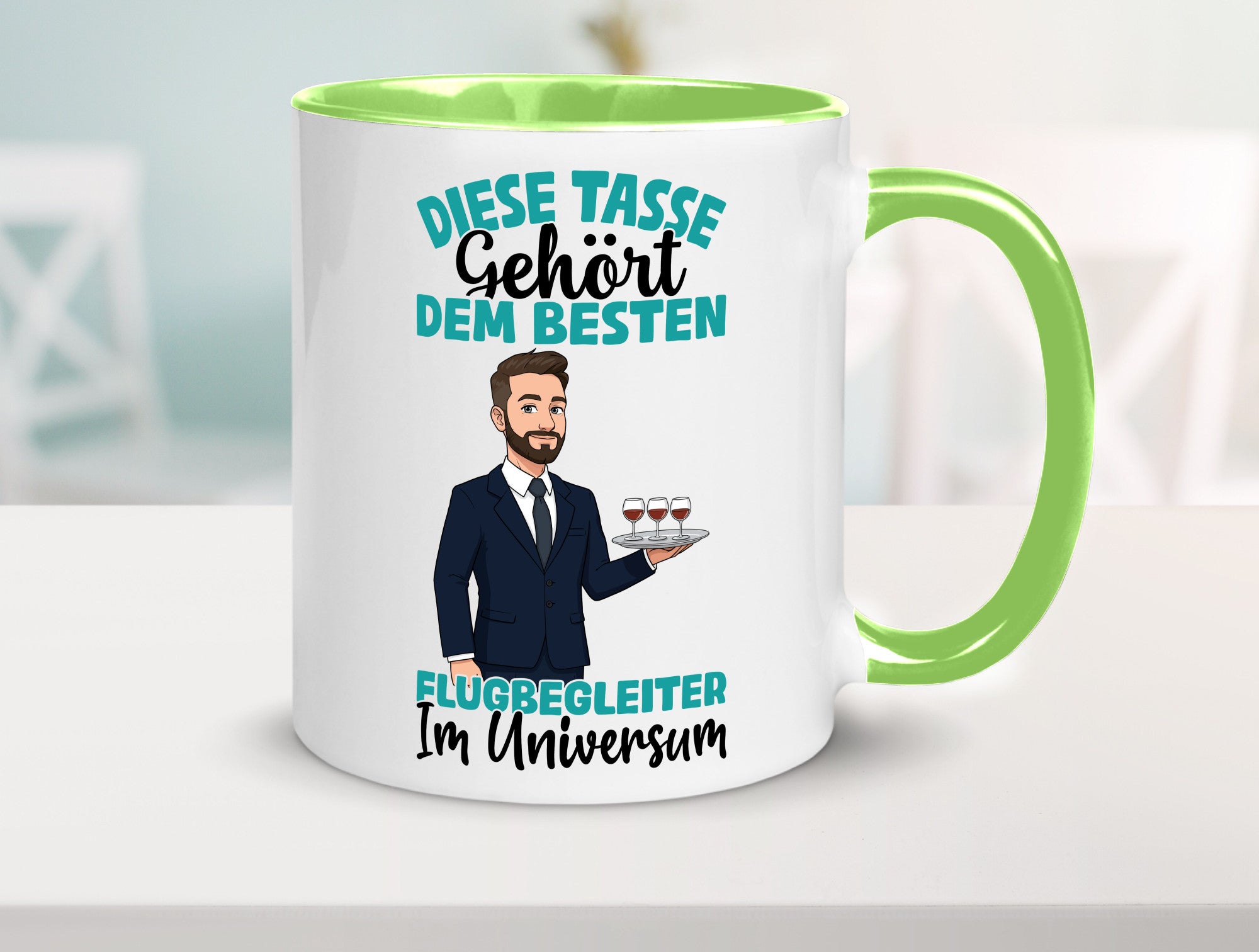 Im Universum: Flugbegleiter | Steward Flughafen Humor Geschenkidee Tasse