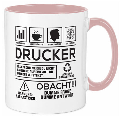 Achtung Probleme Drucker | Druckerei Print Medien Humor Geschenkidee Tasse