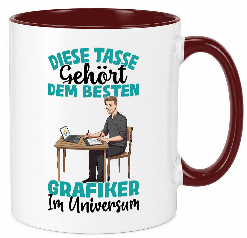 Im Universum: Grafiker | Grafik Design lustiger Spruch Geschenk Humor Tasse
