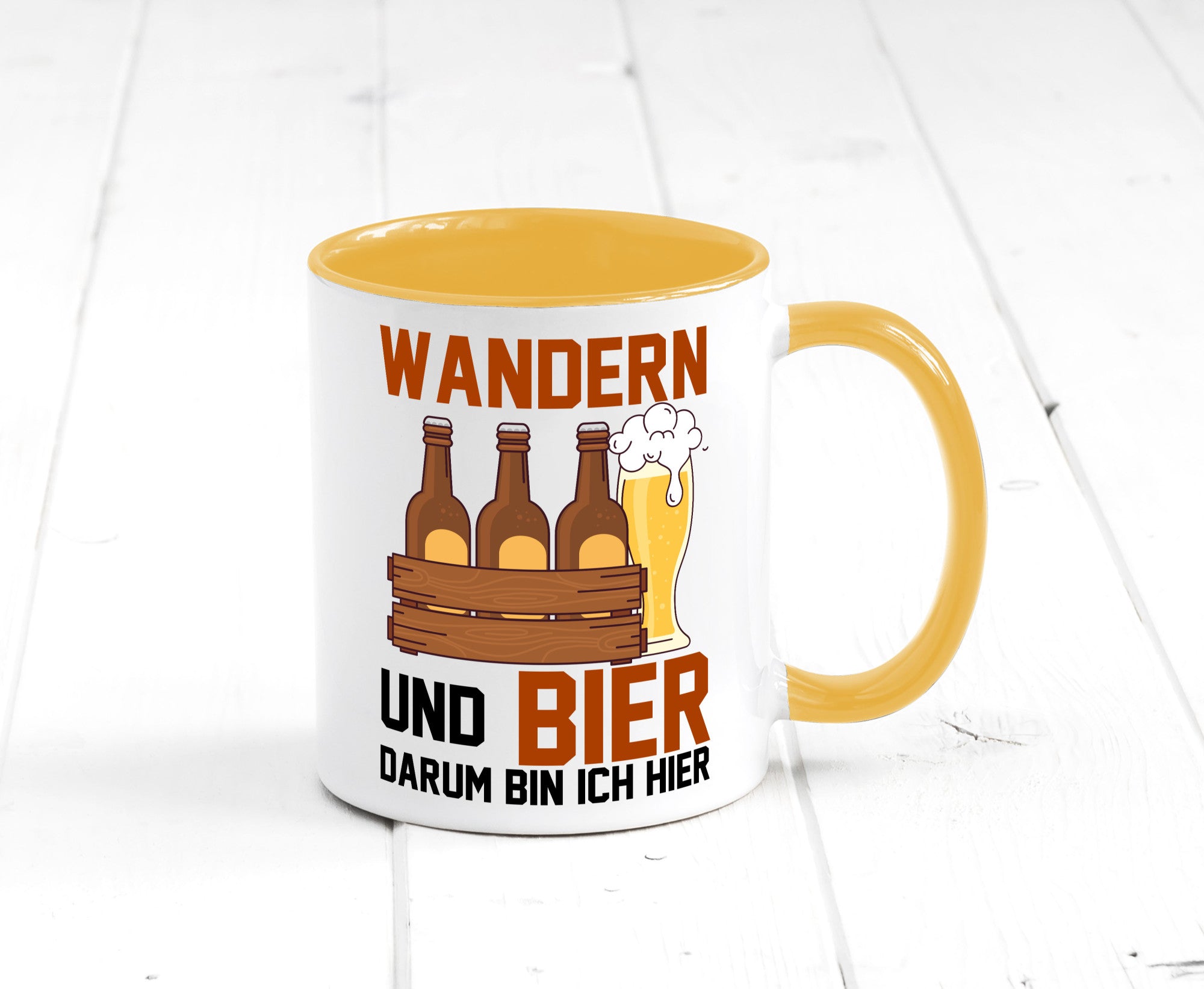 Wandern und Bier darum bin ich hier | Bierkasten lustiger Spruch Geschenk Humor