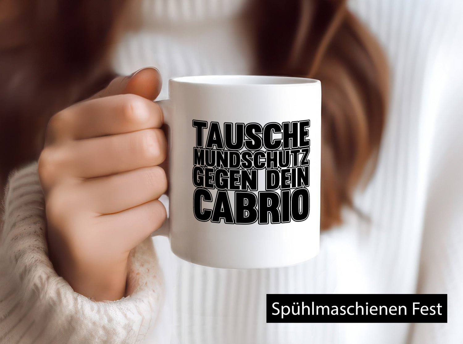 Tausche Mundschutz gegen Cabrio| | Cabrio Geschenkidee Humor Tasse