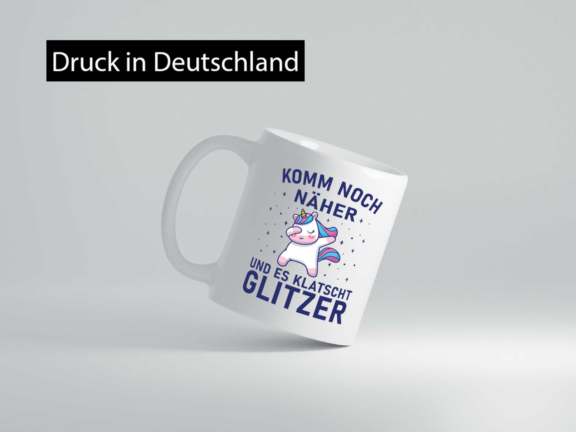 Komm näher, es klatscht Glitzer | Einhorn Sterne lustig Humor Geschenkidee