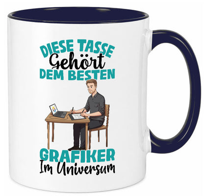 Im Universum: Grafiker | Grafik Design lustiger Spruch Geschenk Humor Tasse