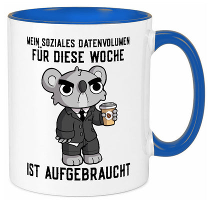 Soziales Datenvolumen | wütender Bär Einzelgänger Nerd Geschenkidee Humor Tasse