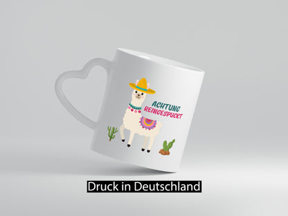 Achtung Reingeguckt | Lama Lustiges lustig Humor Geschenkidee Geschenk Tasse
