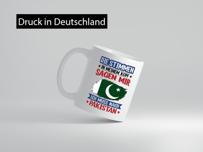 Pakistan | Urlaub Stimmen in meinem Kopf Traumland v2 Geschenkidee Humor Tasse