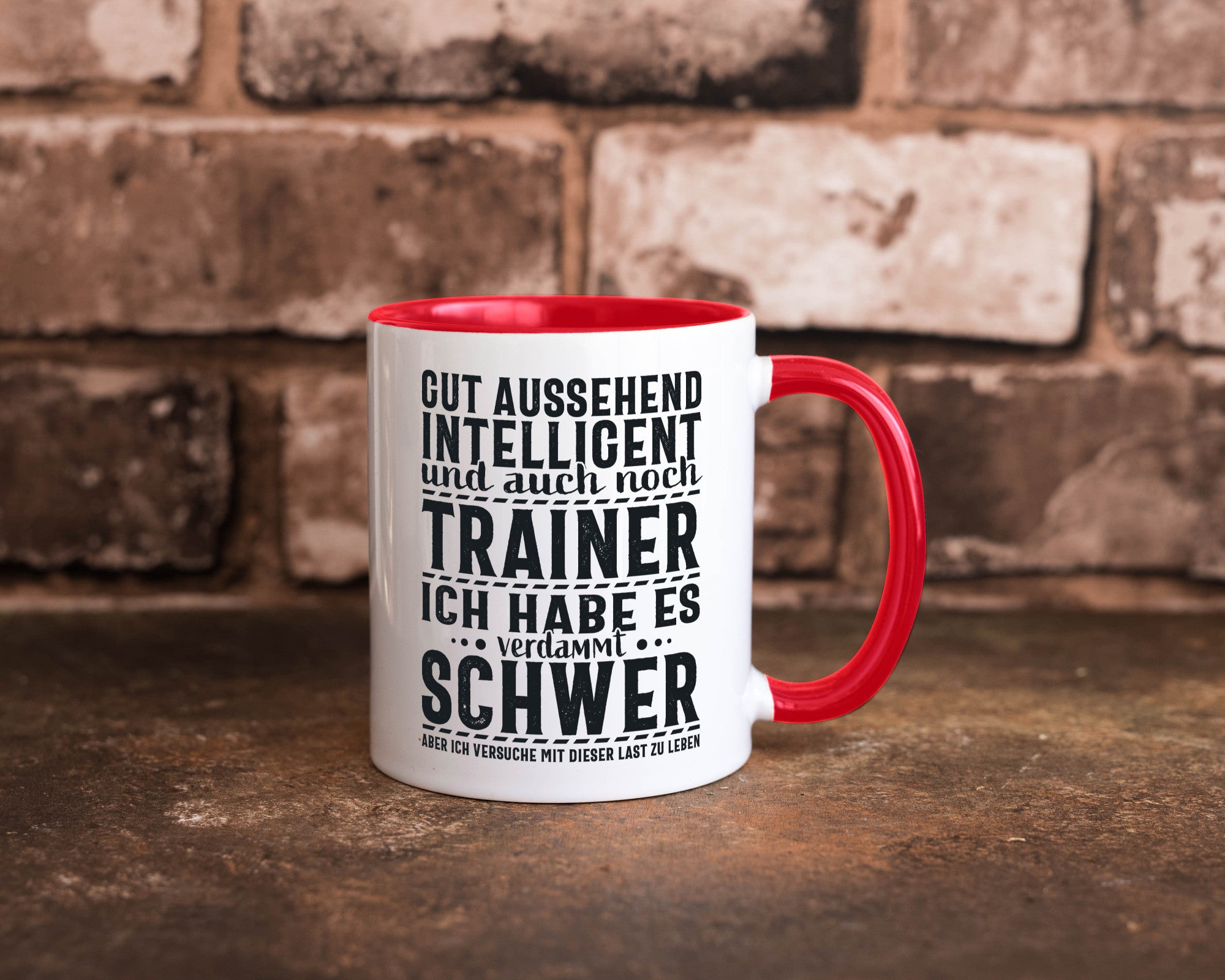 Gut aussehender Trainer |gestrichelte Linie | Punkte lustiger Spruch Geschenk