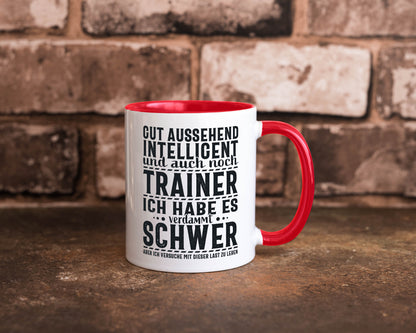 Gut aussehender Trainer |gestrichelte Linie | Punkte lustiger Spruch Geschenk