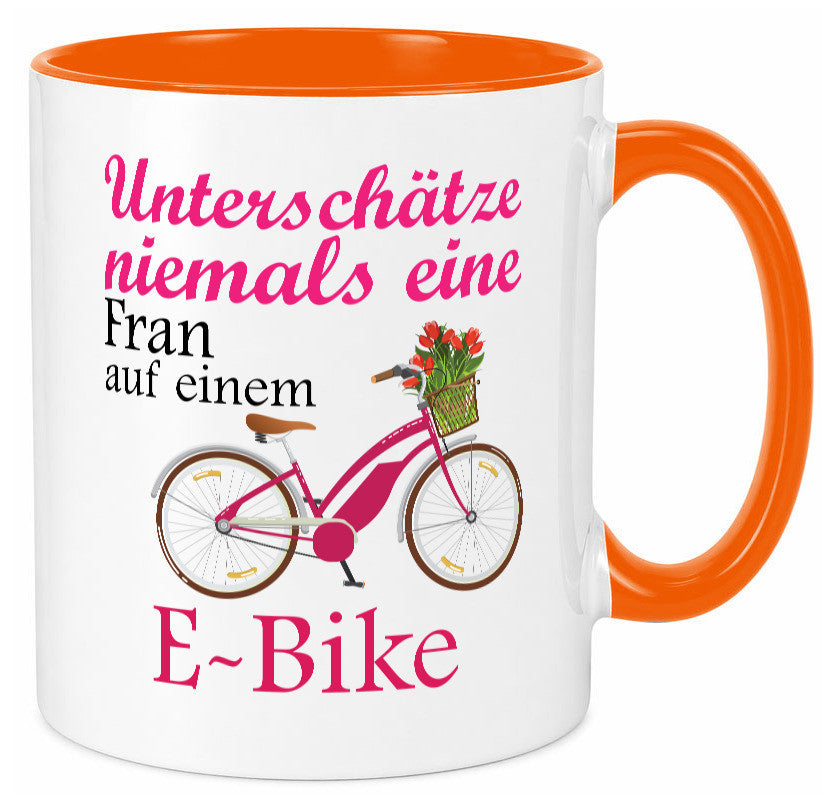 Unterschätze niemals eine Frau | E-Bike Sport Rad fahren lustig Humor