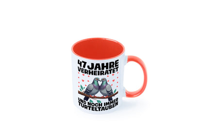 47 Jahre verheiratet | Turteltauben Ehe Ehepaar Humor Geschenkidee Tasse