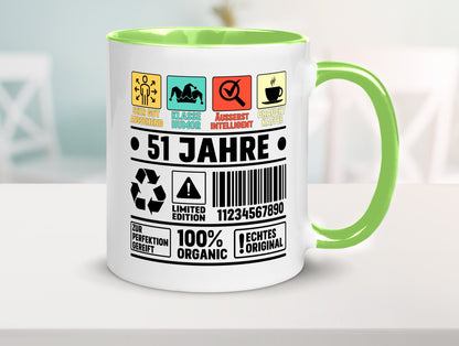 51. Geburtstag | 51 Jahre Humor Limited Edition Geschenkidee Tasse