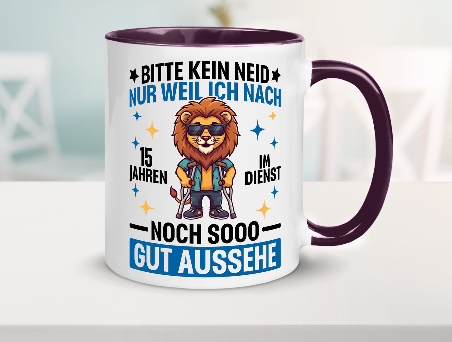 15 Jahre im Dienst | Arbeitsjubiläum Arbeit lustig Kollegen Büro Geschenk Tasse