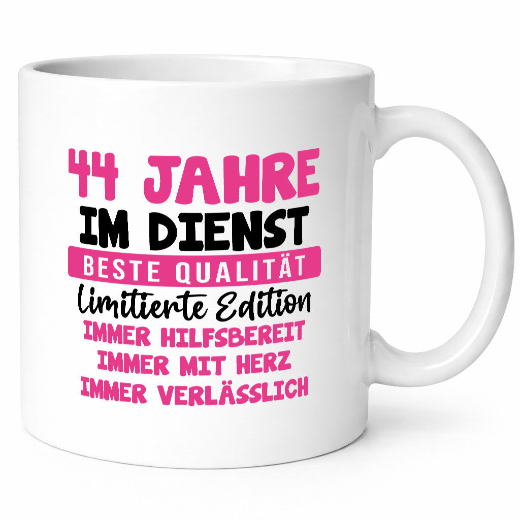 44 Jahre im Dienst | Jubiläum Arbeit v10 Geschenkidee Kollegen Büro Humor Tasse
