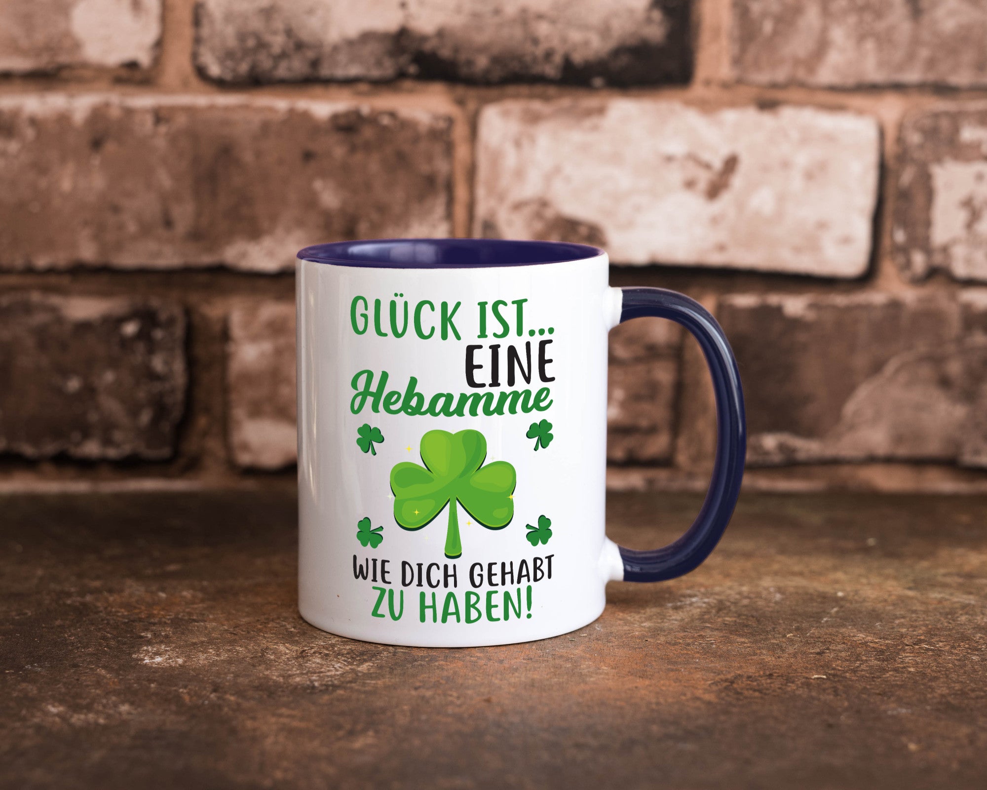 Hebamme Dankeschön | Dankes Tasse Kleeblätter Glück Humor Geschenkidee