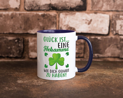 Hebamme Dankeschön | Dankes Tasse Kleeblätter Glück Humor Geschenkidee