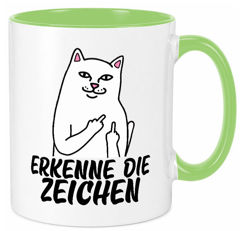 Erkenne die Zeichen | Katze Schatten Mittelfinger Geschenk Tierliebhaber Humor