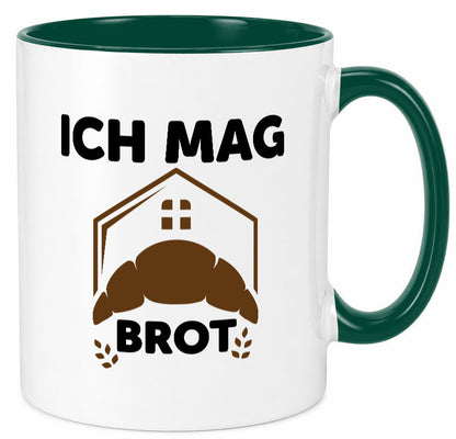 Ich mag Brot | Bäcker backen lustiger Spruch Geschenk Humor Geschenkidee Tasse