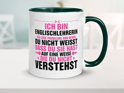 Löse Probleme: Englischlehrerin | Englisch Lehrerin Geschenk Humor Geschenkidee Tasse