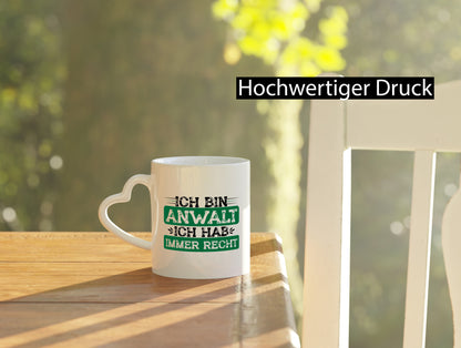 Ich bin Anwalt habe immer Recht | Jura Humor Geschenkidee Tasse