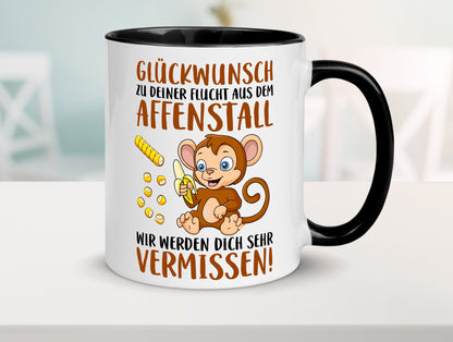 Glückwunsch zur Flucht | Affenstall Arbeitskollegen Geschenk Arbeit Kollegen Tasse