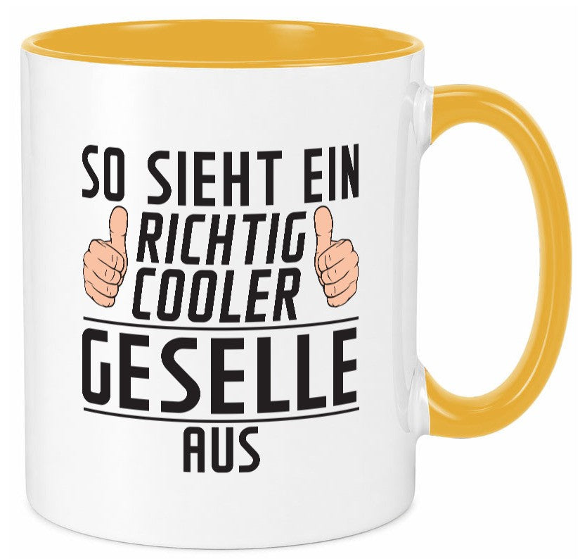 Richtig Cooler Geselle | Handwerker lustiger Spruch Geschenk Humor Geschenkidee Tasse