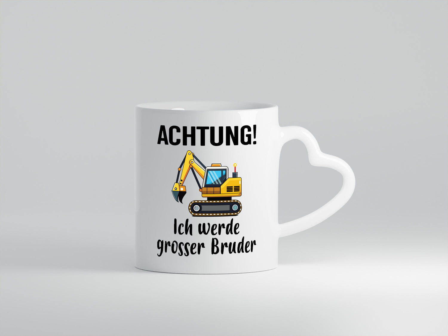 Achtung ich werde Großer Bruder | Bagger Geschwister Geschenkidee Humor Tasse