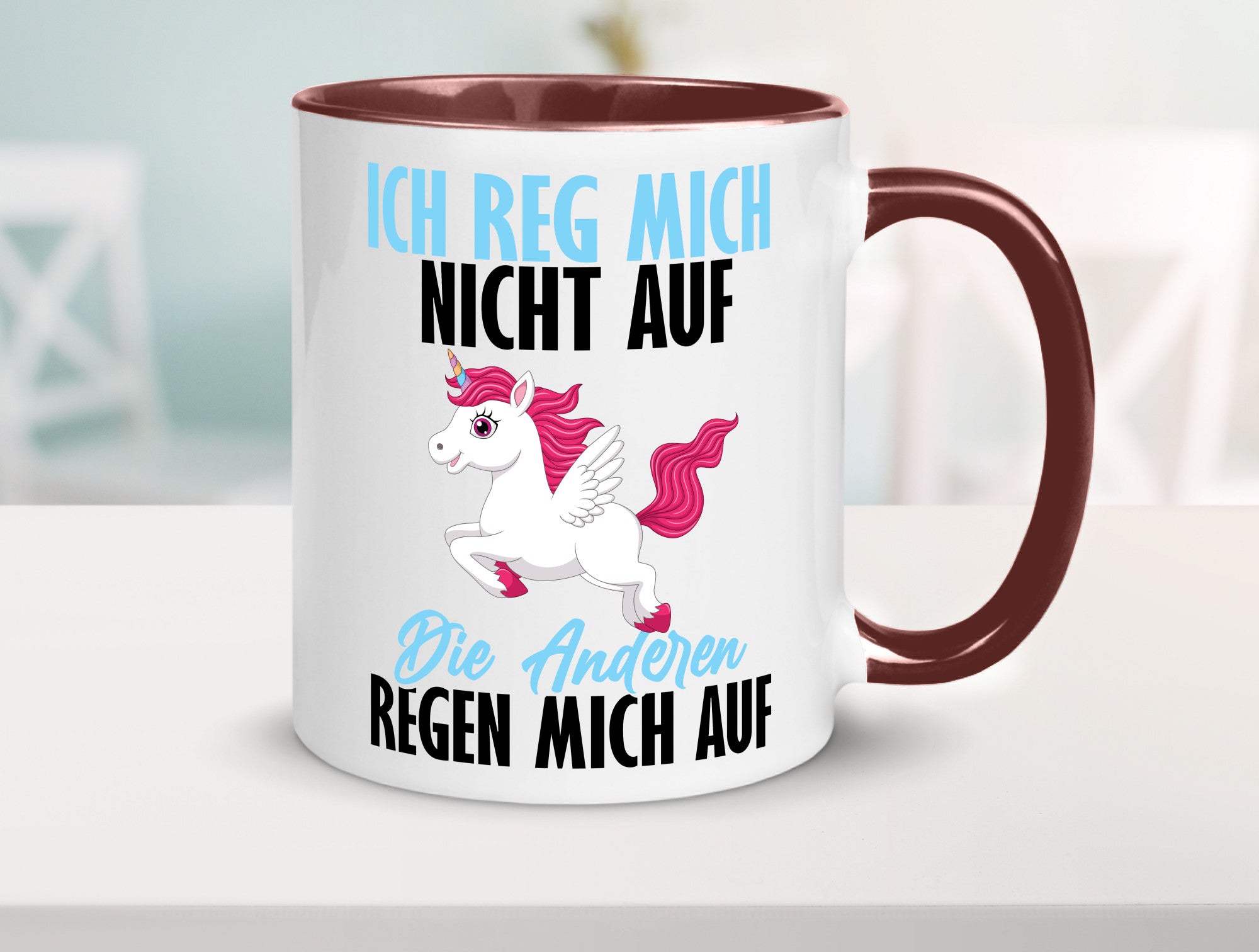 Ich reg mich nicht auf lustiger Spruch Geschenk Humor Geschenkidee Tasse