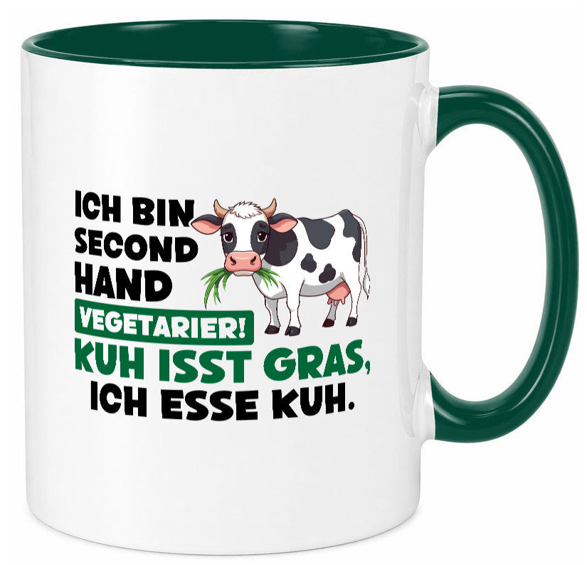 Ich bin secendhand vegetarierer | BBQ Kühe Liebhaber v2 Geschenk Humor Tasse
