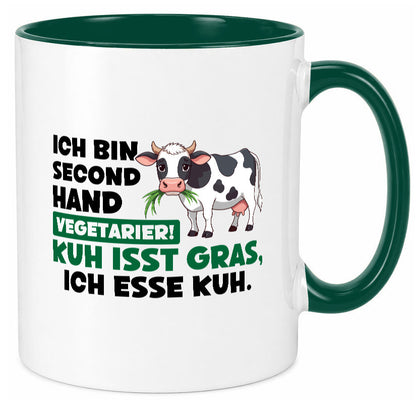 Ich bin secendhand vegetarierer | BBQ Kühe Liebhaber v2 Geschenk Humor Tasse